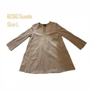 BCBG MaxAzria Suede long sleeve shirt